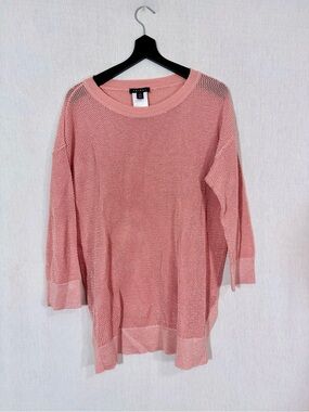 Tribal S Lightweight sparkly peach open Knit Sweater - Relaxed Crewneck